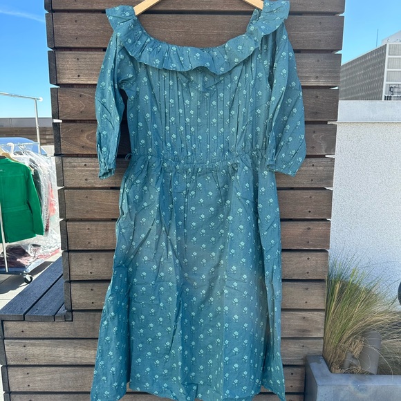 Destination 365 Clip Dot Off- the-Shoulder Midi Dress | Size Medium | NWT - Picture 3 of 7